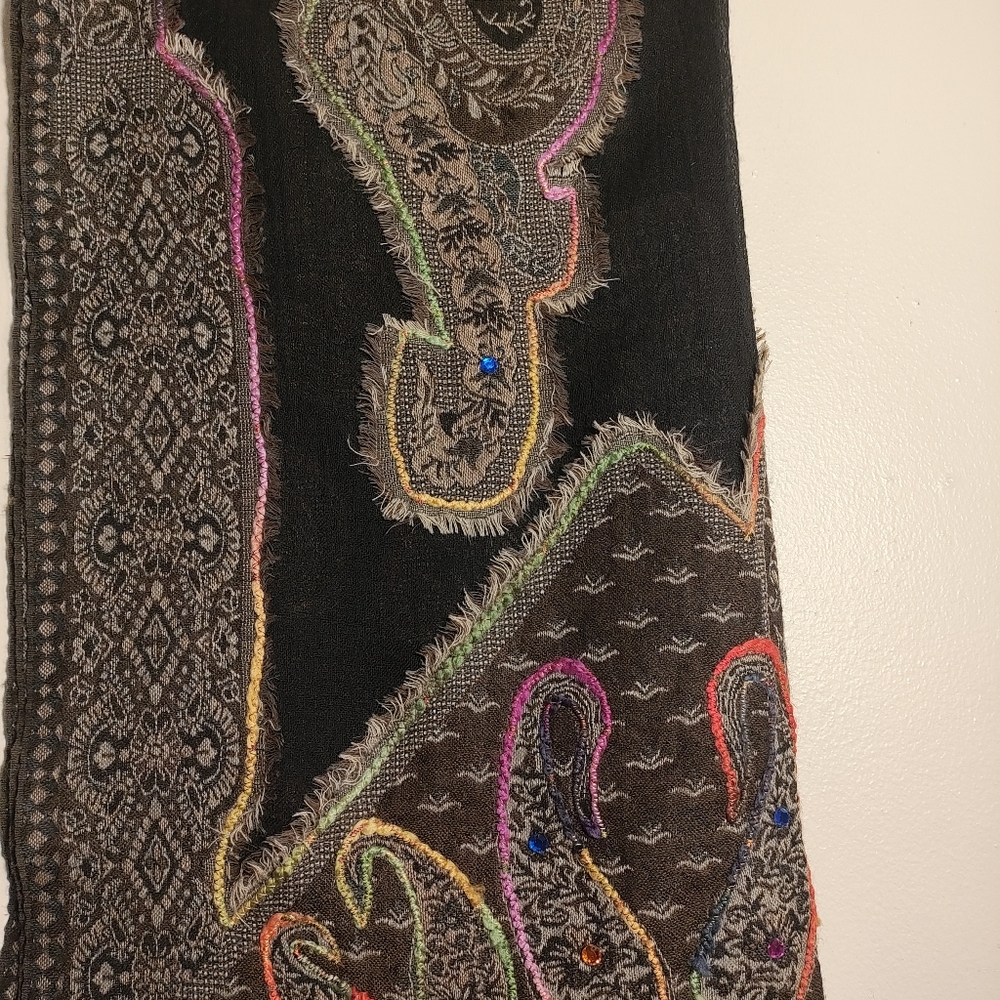 Unbranded 100% Pure Wool Multicolored Scarf View 6